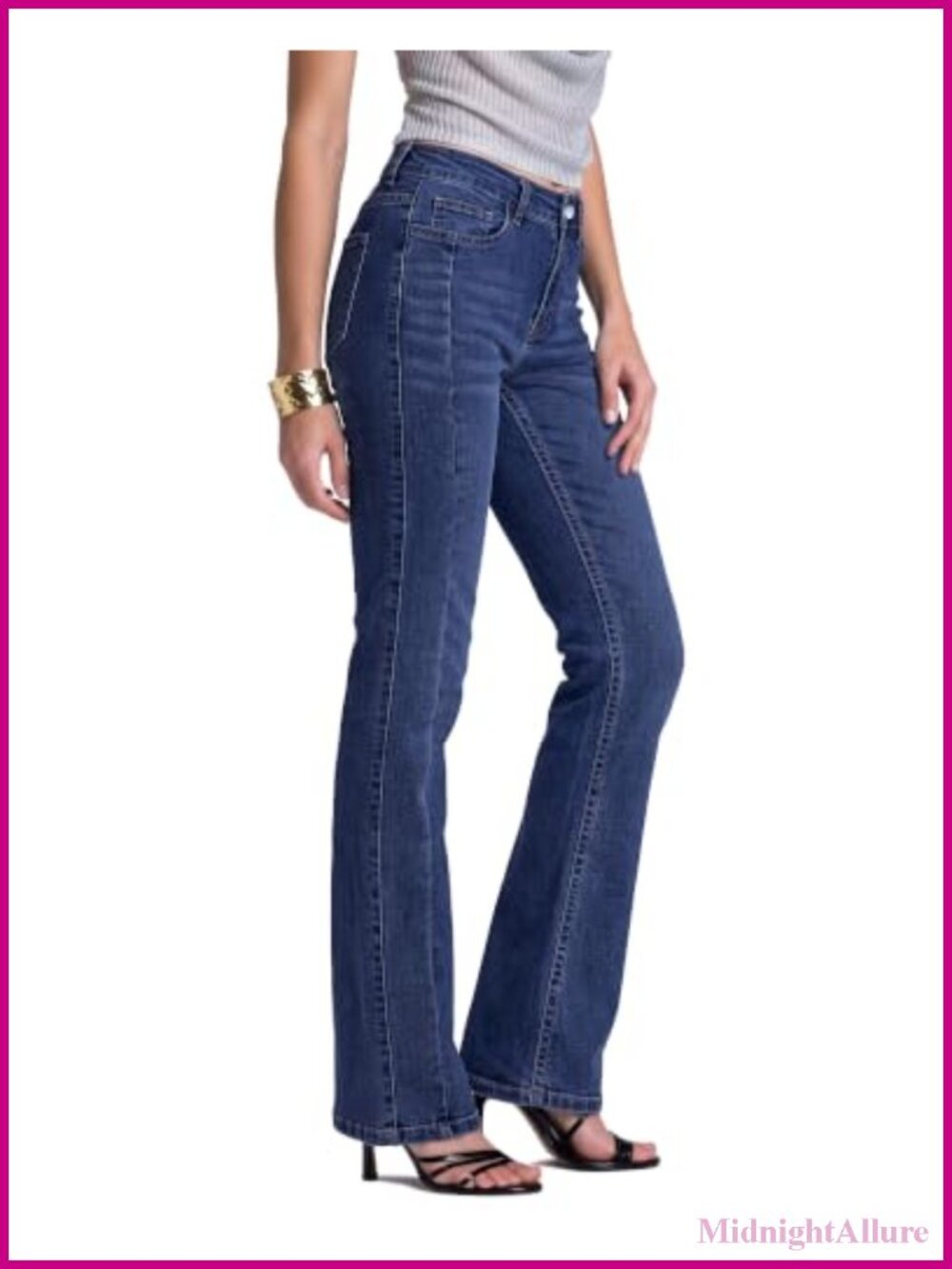 High Waisted Bootcut Jeans Stretchy Denim Pants 30 Inseam